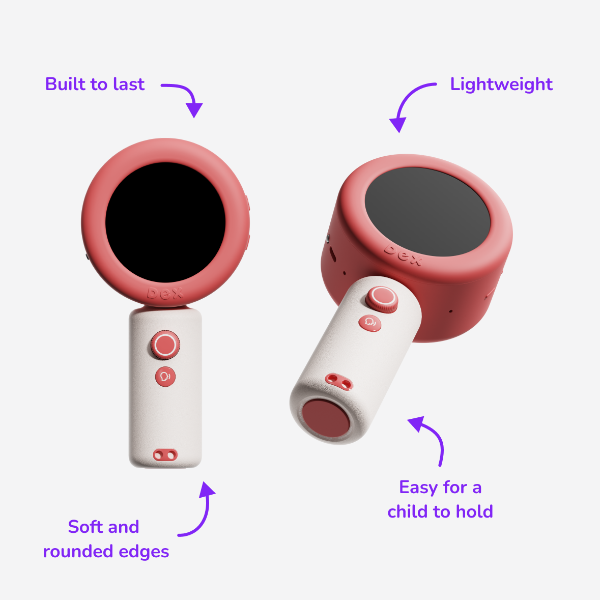 Dex, Red edition,mobile view, rear left view.